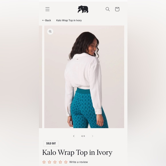 The Normal Brand Kalo Wrap Top in Ivory - Picture 11 of 15